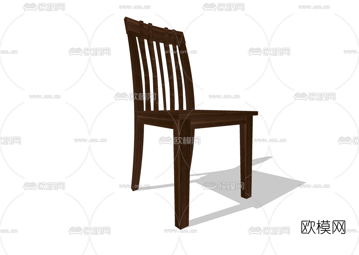 中式实木单椅免费su模型下载