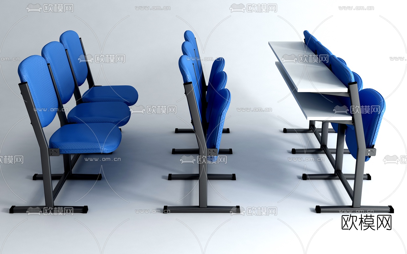 现代排椅公共椅3d模型下载