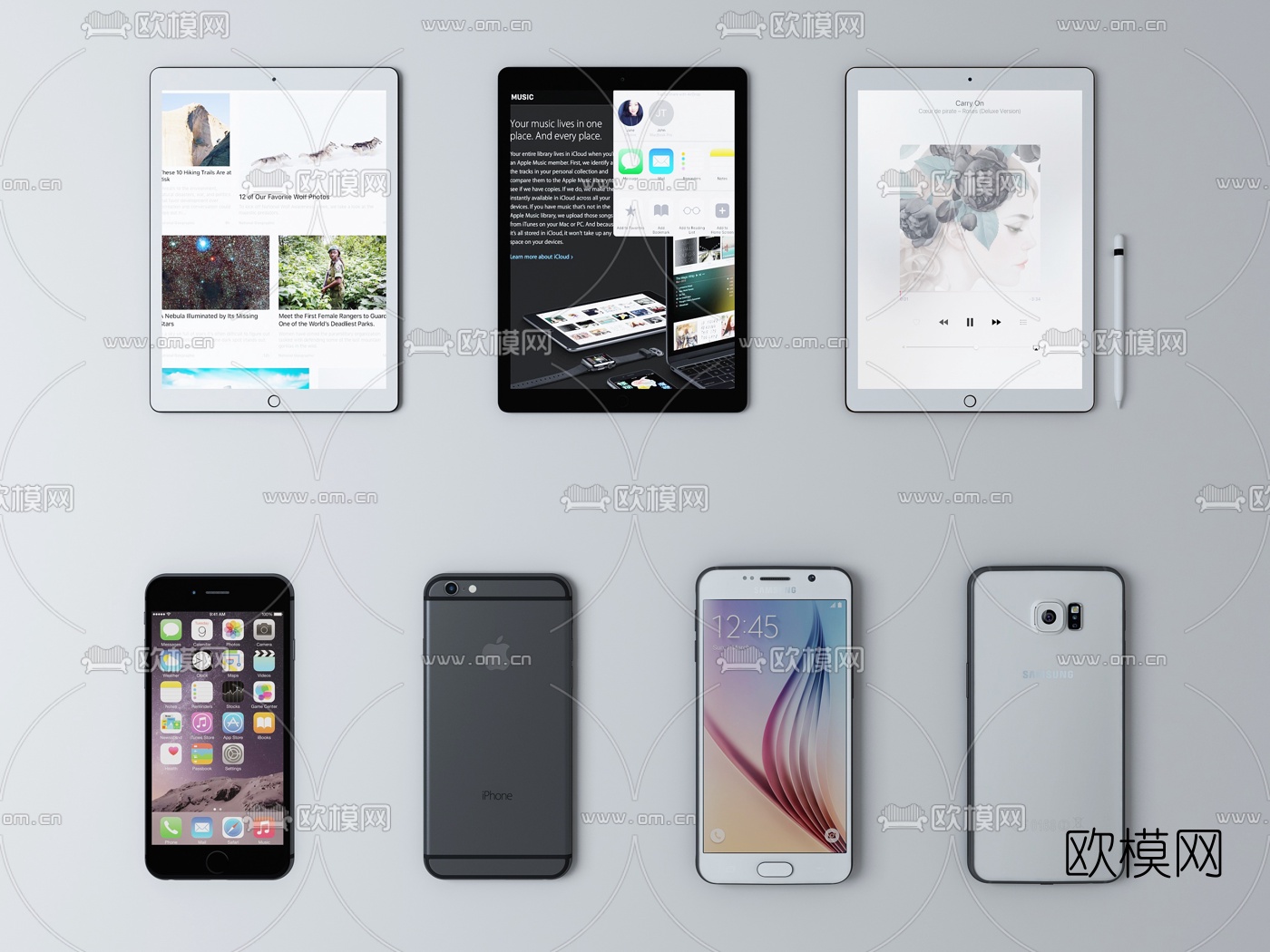 现代电脑手机组合3d模型下载（渲染图5）