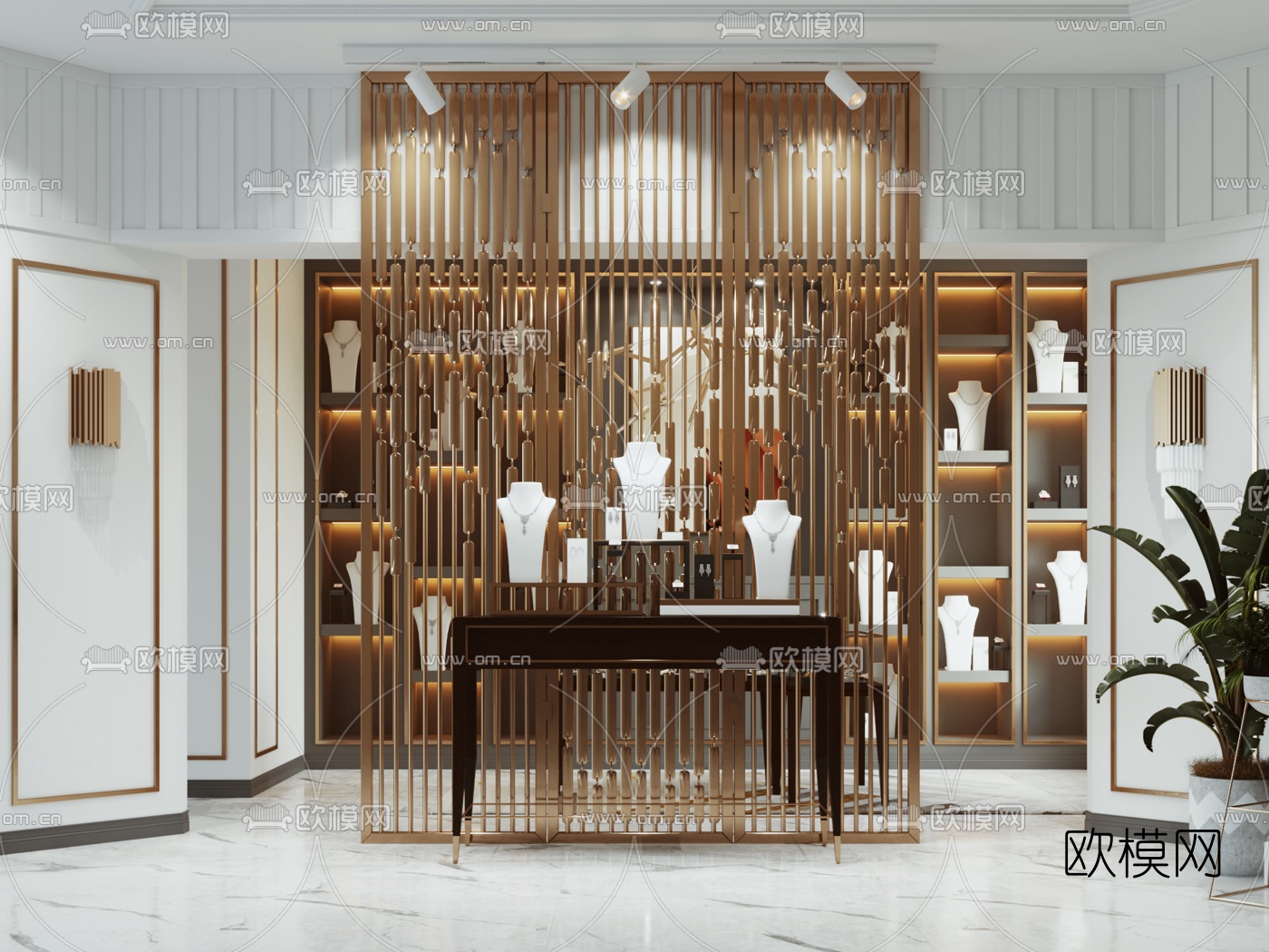 现代轻奢首饰店3d模型