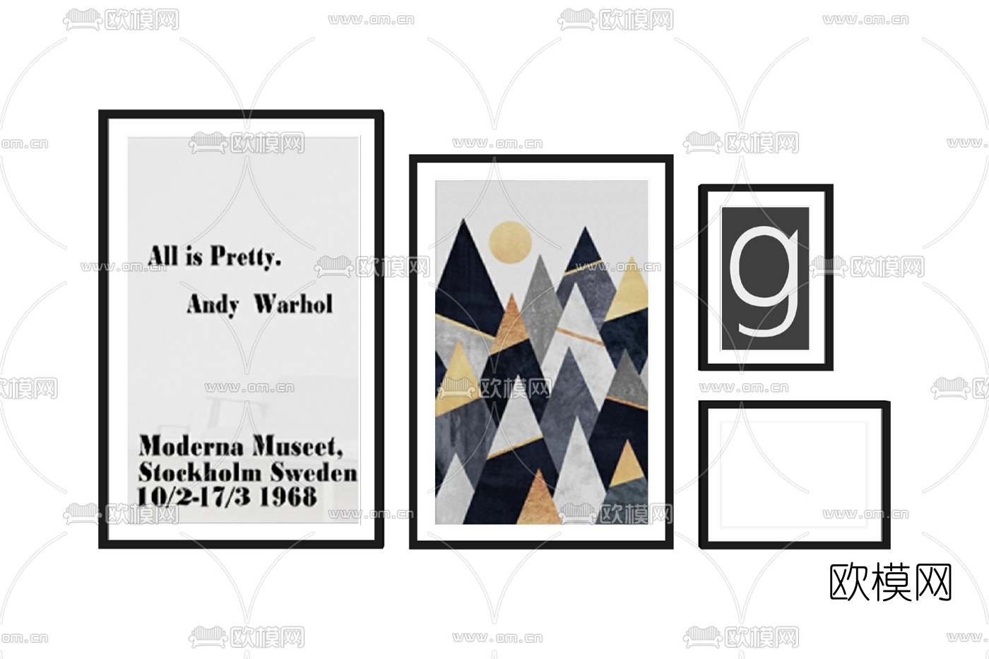 北欧装饰画免费su模型下载