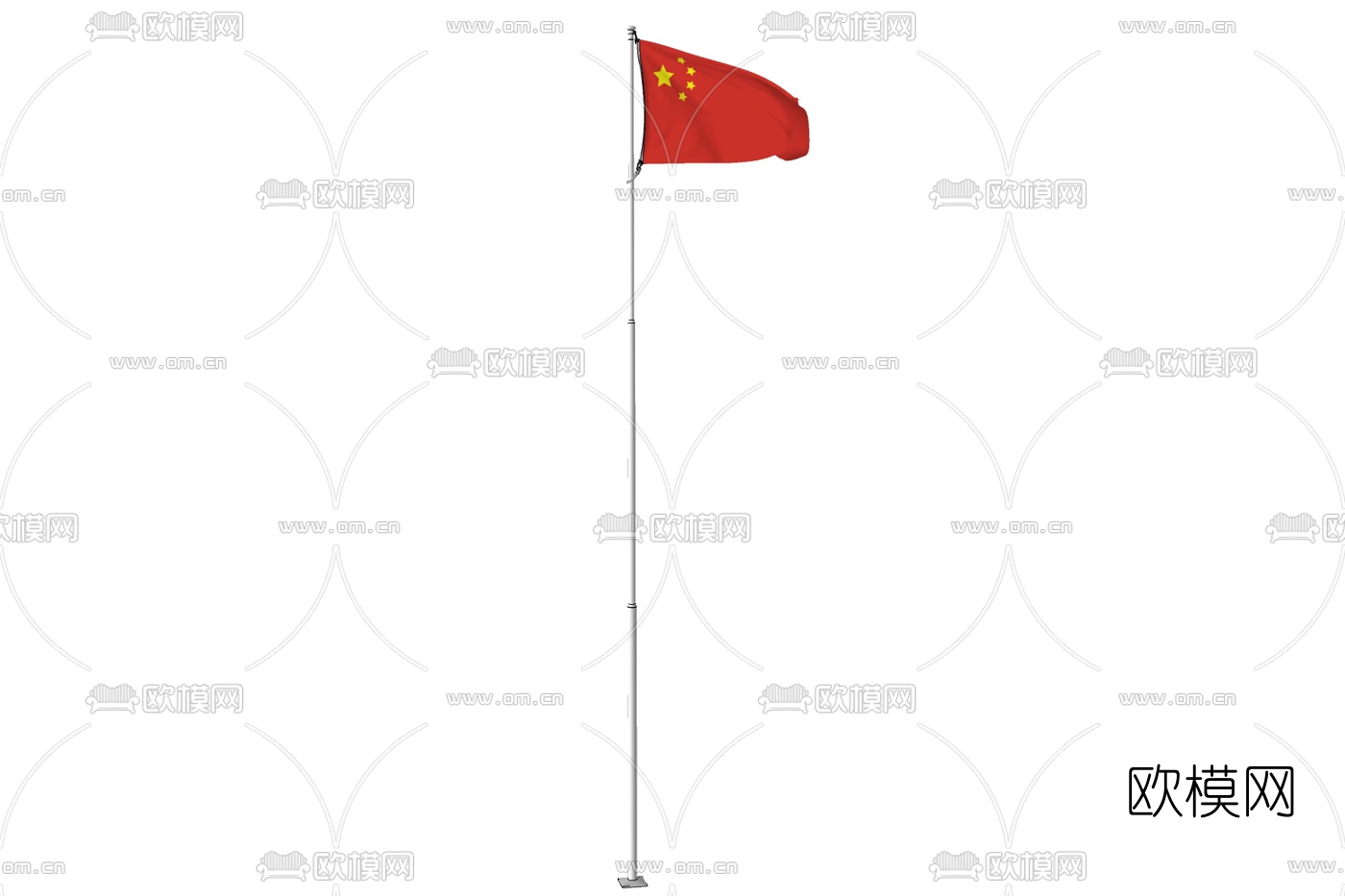 现代五星红旗免费su模型