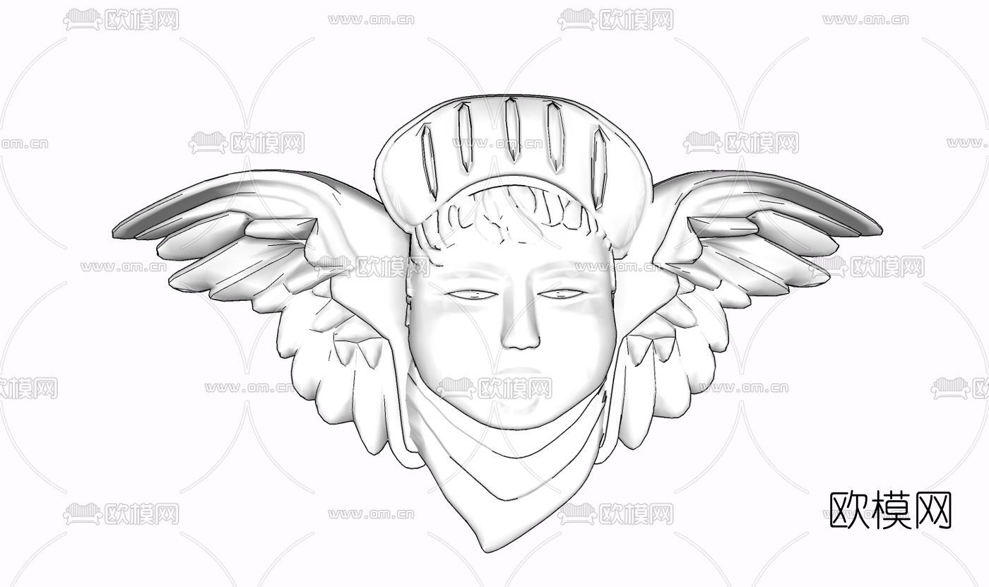 欧式天使雕塑免费su模型下载