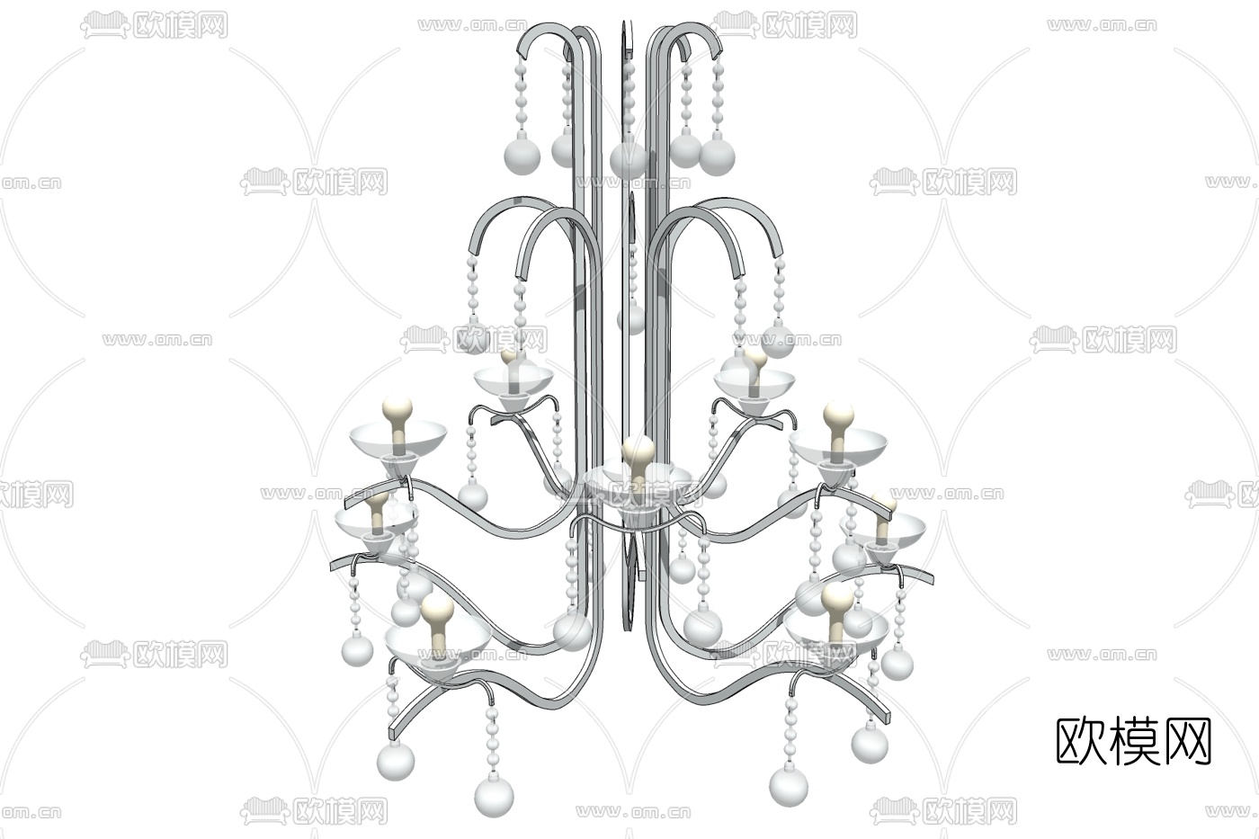 简欧吊灯免费su模型下载
