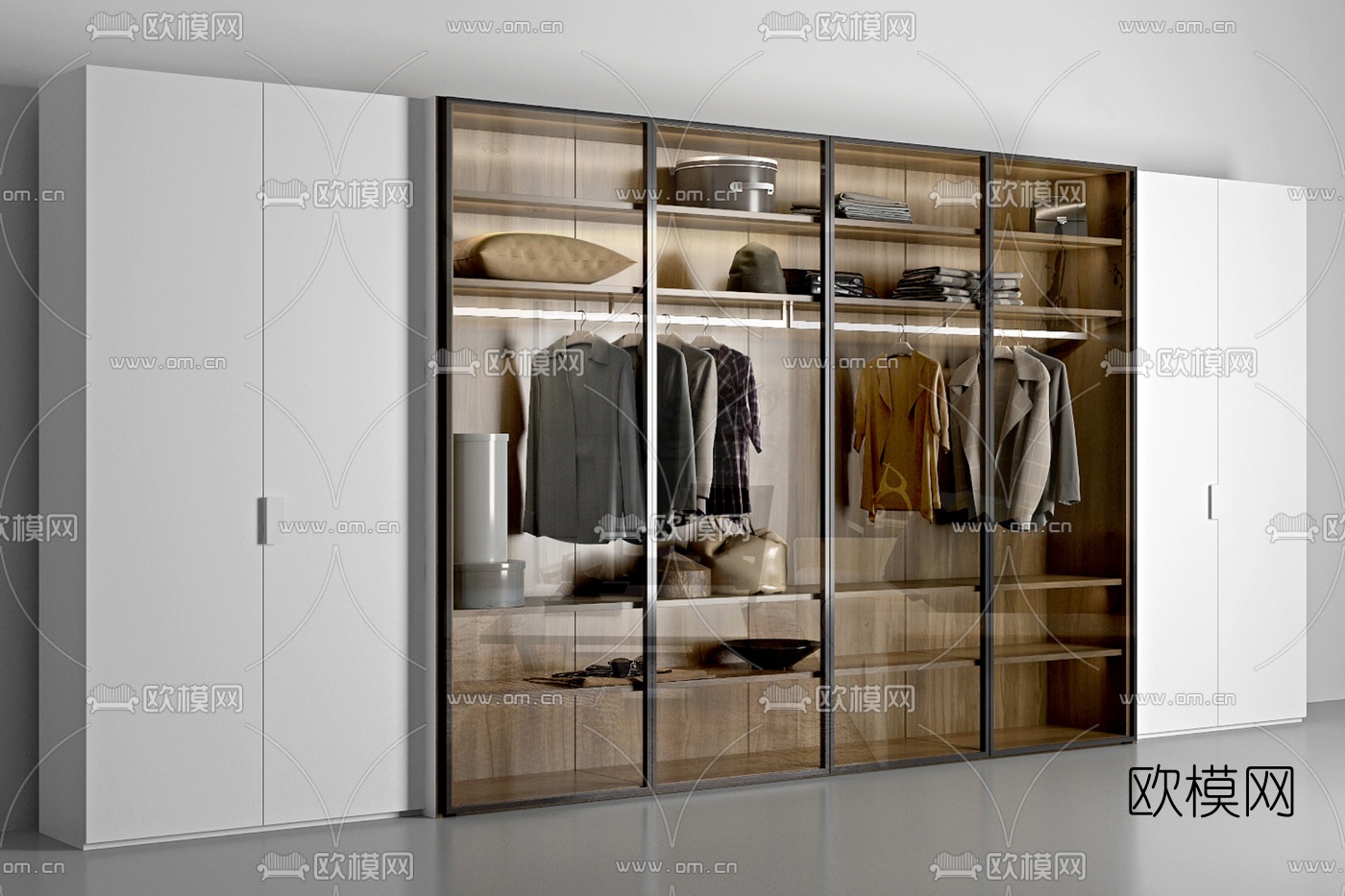 现代玻璃衣柜3d模型