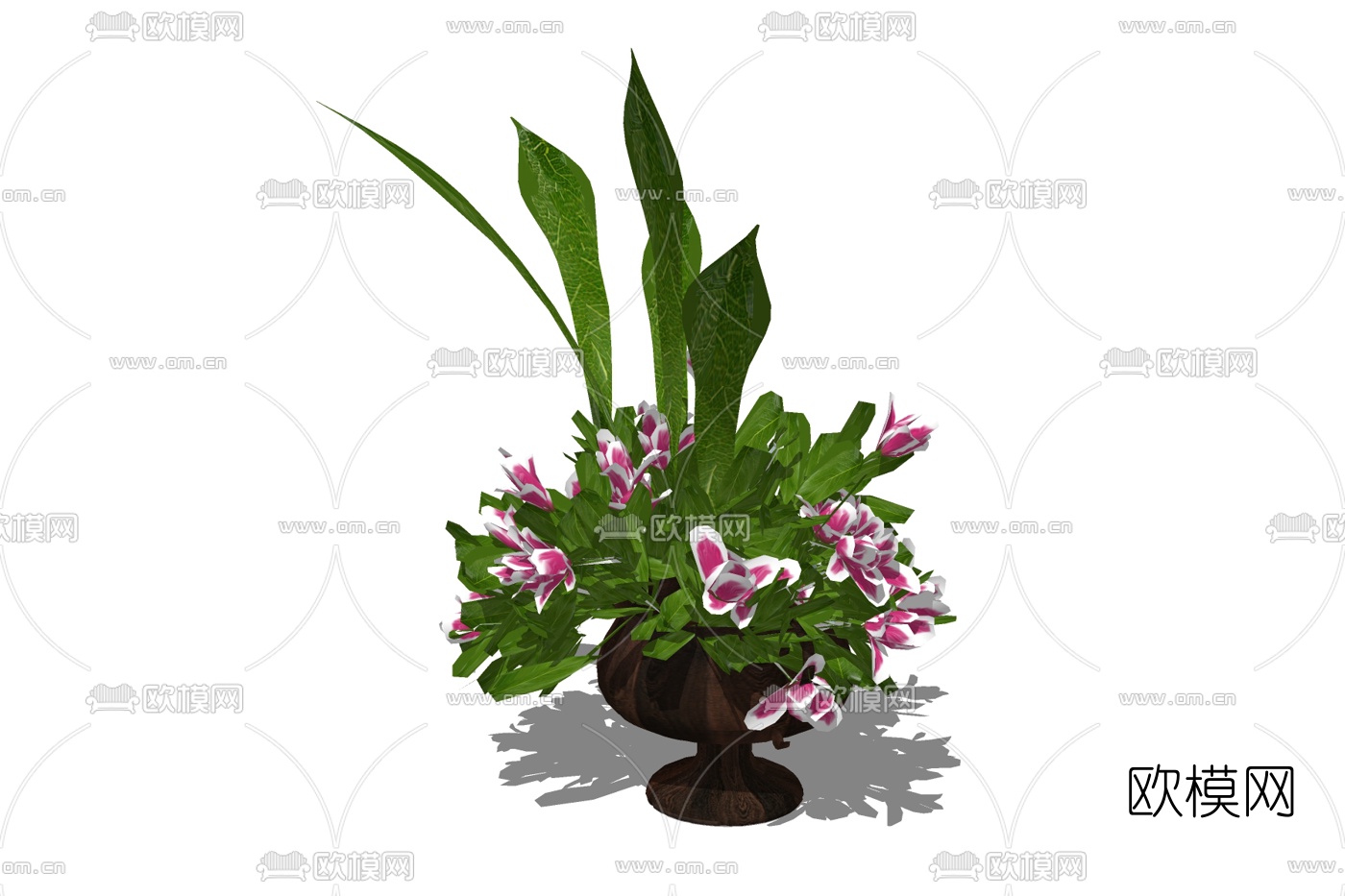 现代花卉盆栽免费su模型