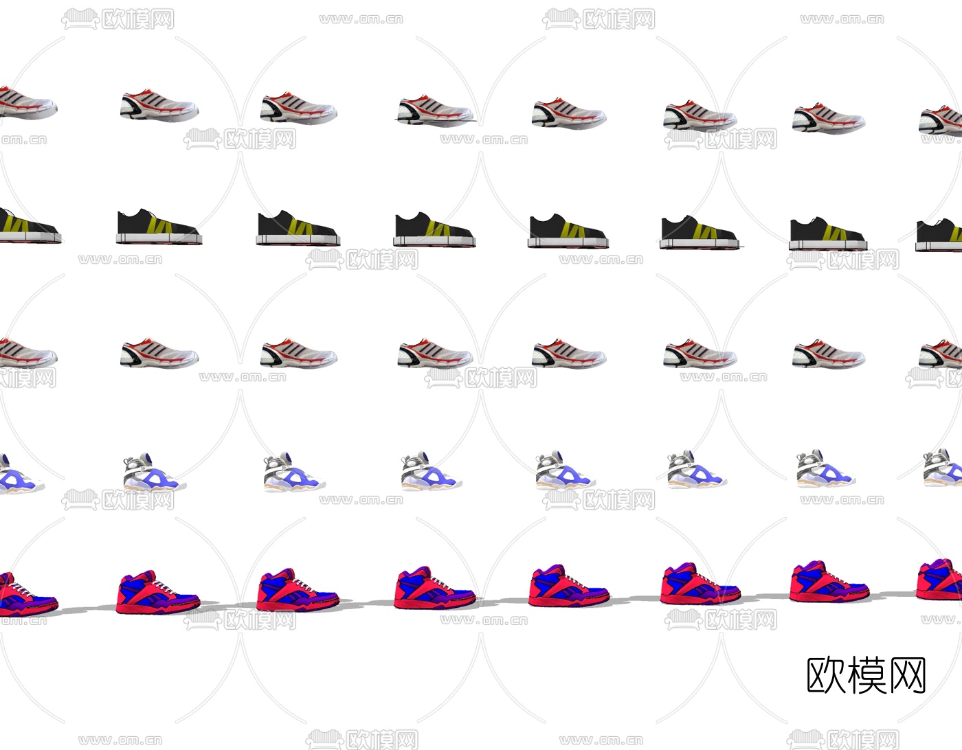 现代鞋子免费su模型下载