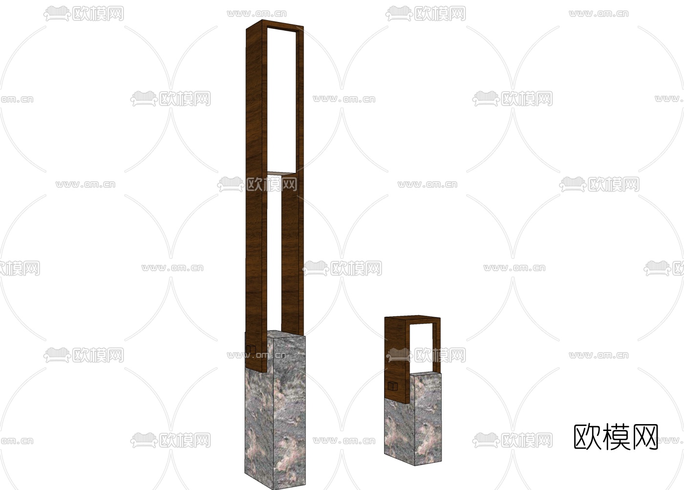 新中式景观灯免费su模型下载