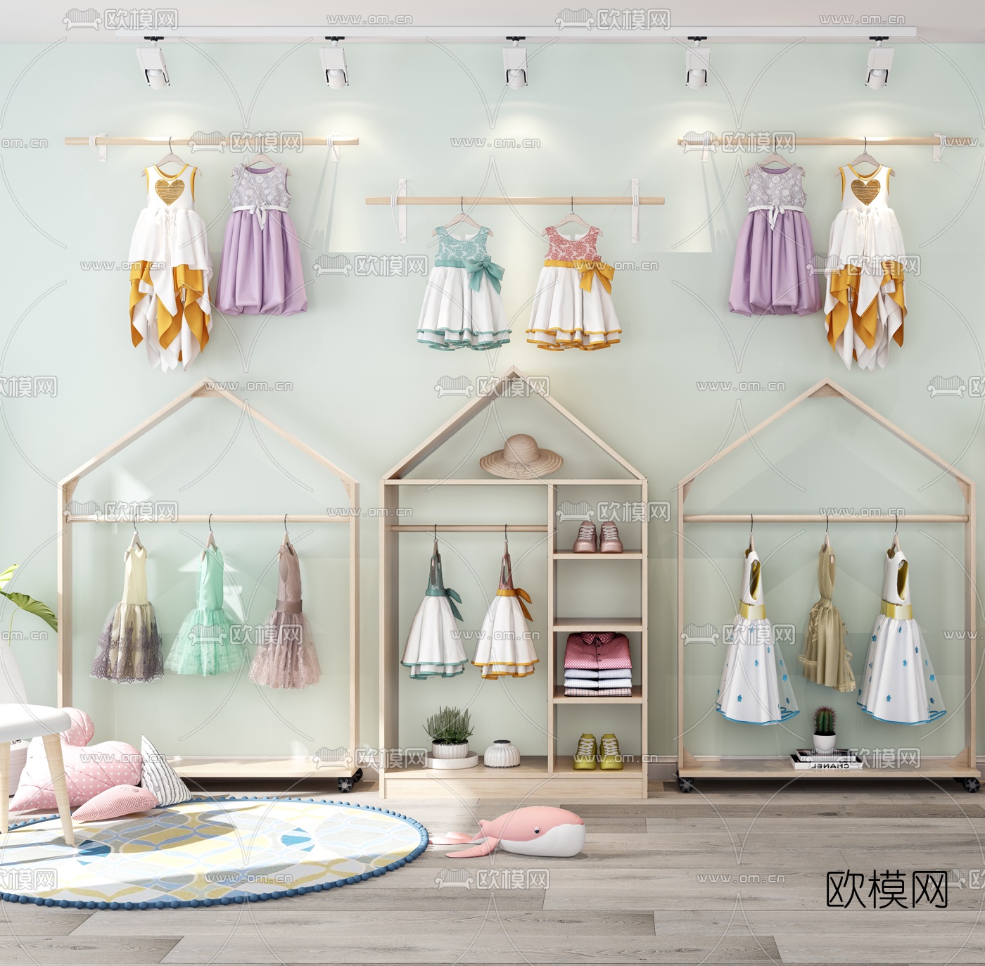 北欧儿童服装店3d模型