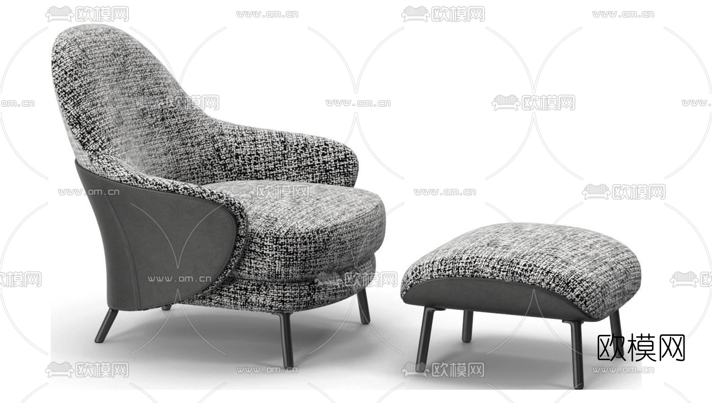 现代休闲躺椅3d模型下载（渲染图4）
