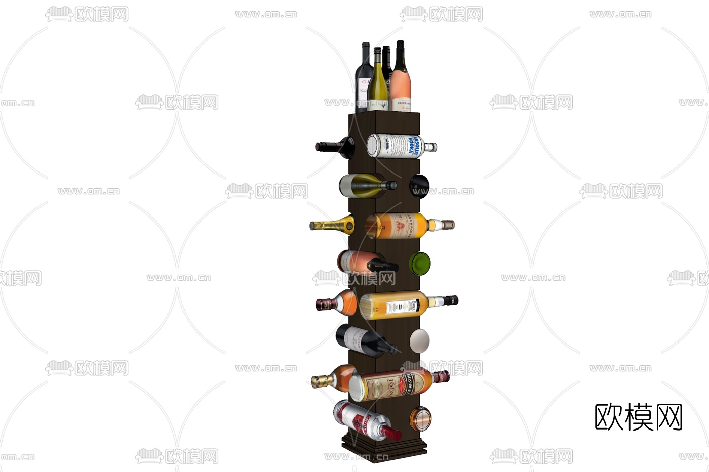 现代酒架免费su模型下载