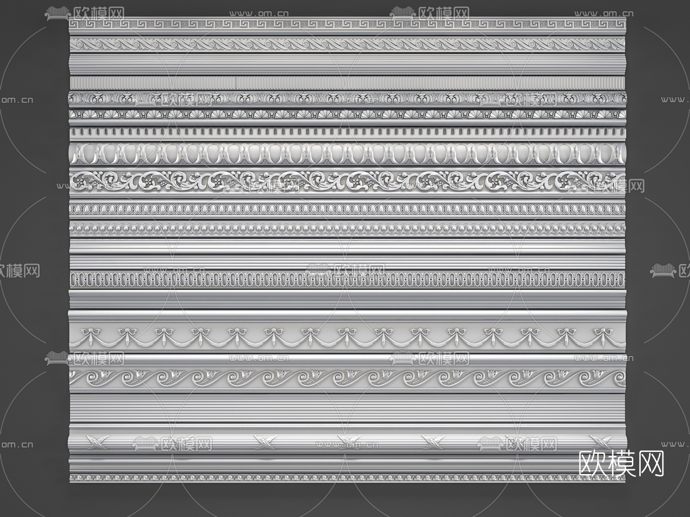 欧式雕花石膏线3d模型下载
