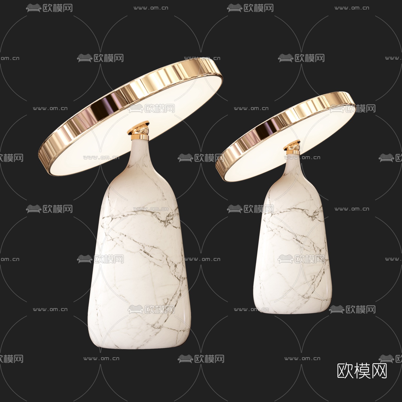 现代轻奢陶瓷台灯3d模型