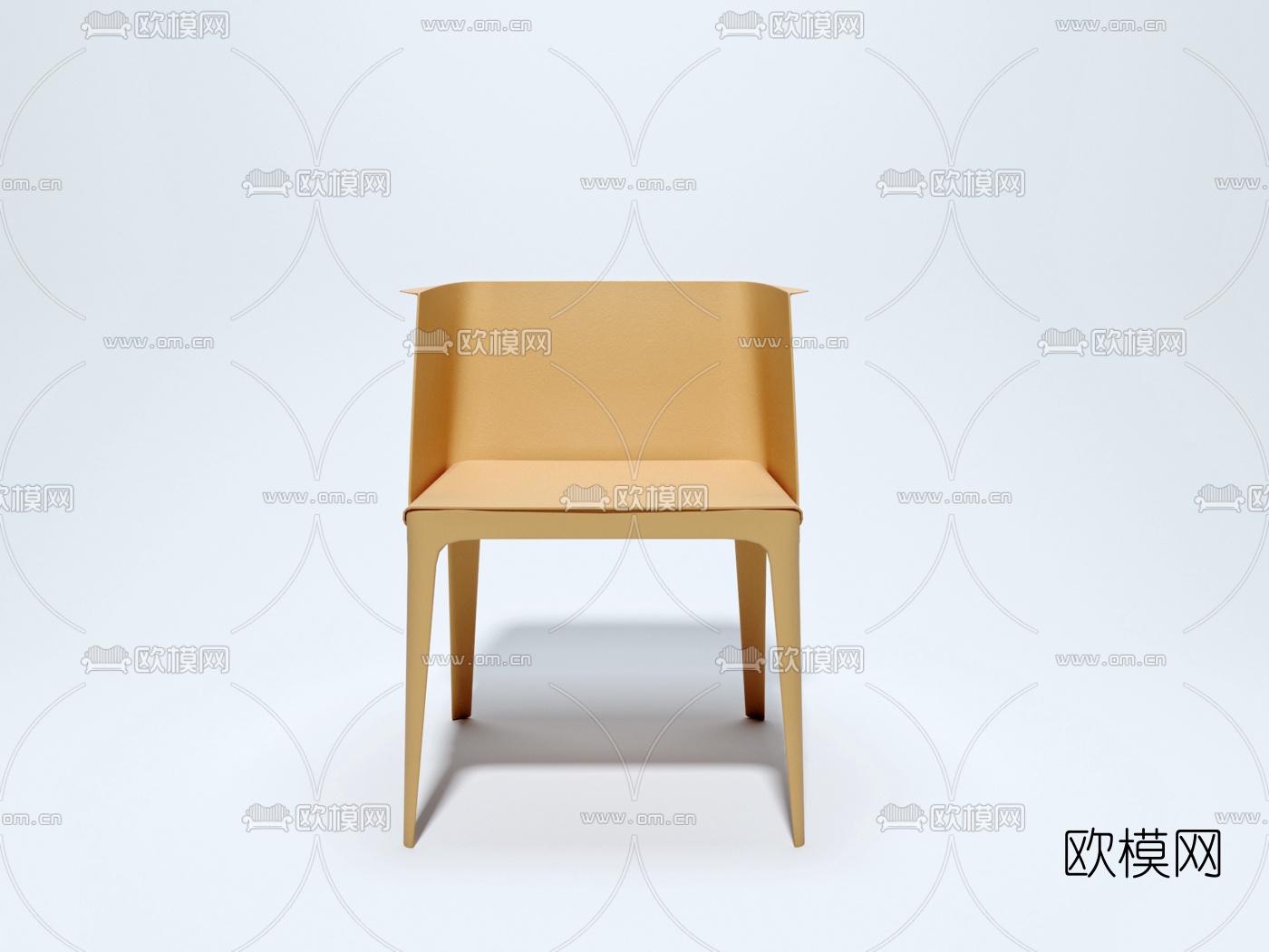 现代实木单椅3d模型
