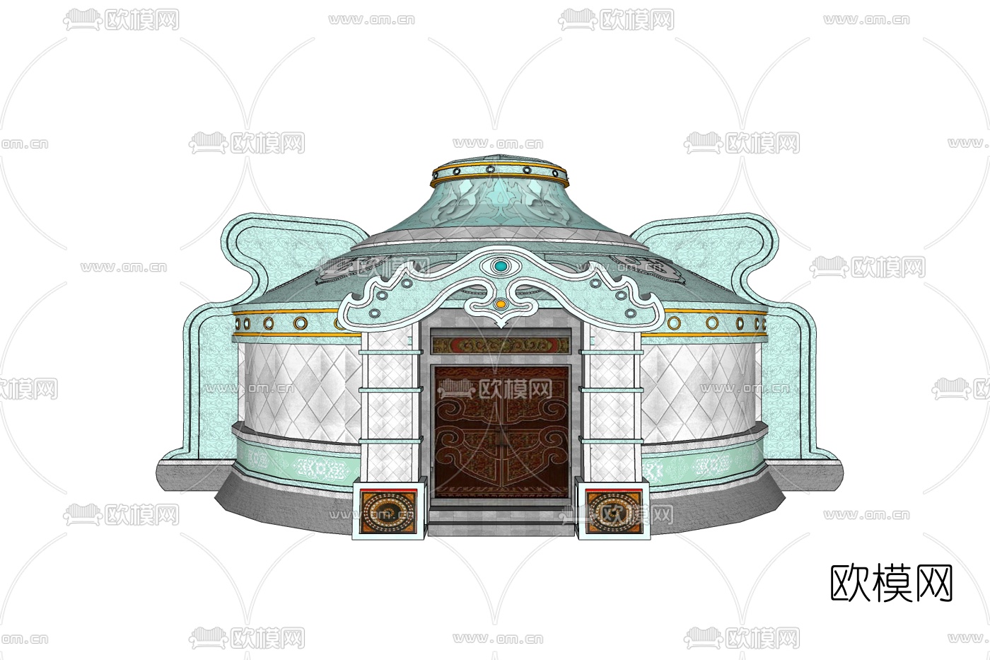 蒙古风蒙古包免费su模型下载