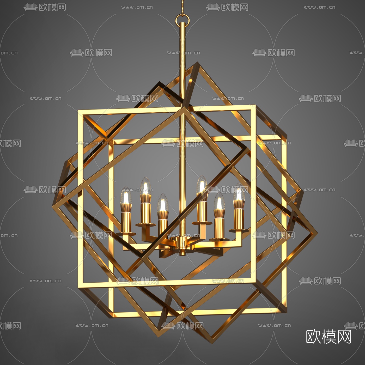 现代金属几何吊灯3d模型下载_ID10378081_3dmax免费模型-欧模网