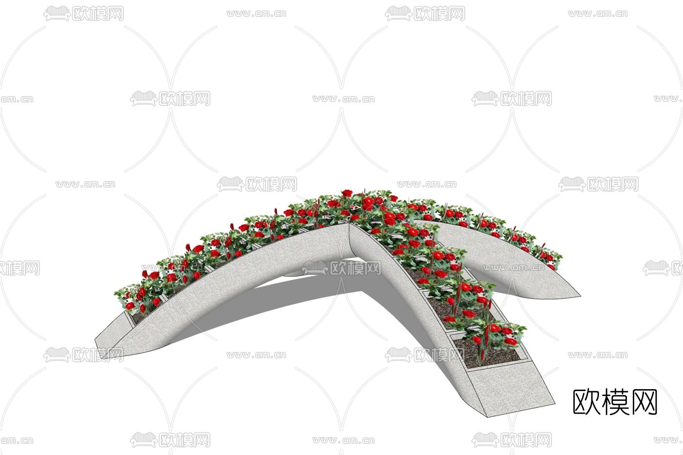 现代花坛免费su模型下载