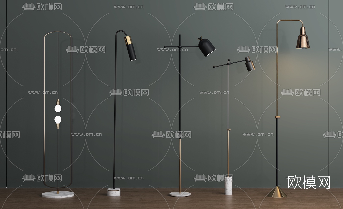 现代金属落地灯3d模型