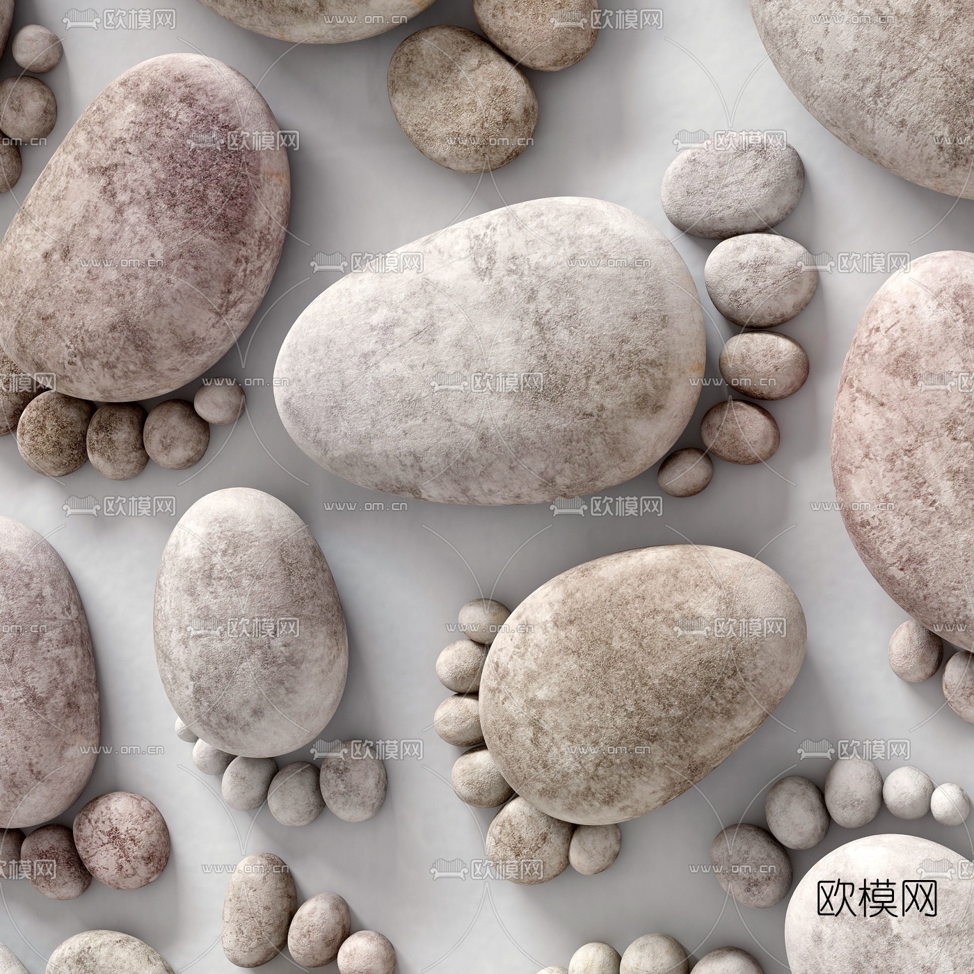 现代脚掌鹅卵石3d模型