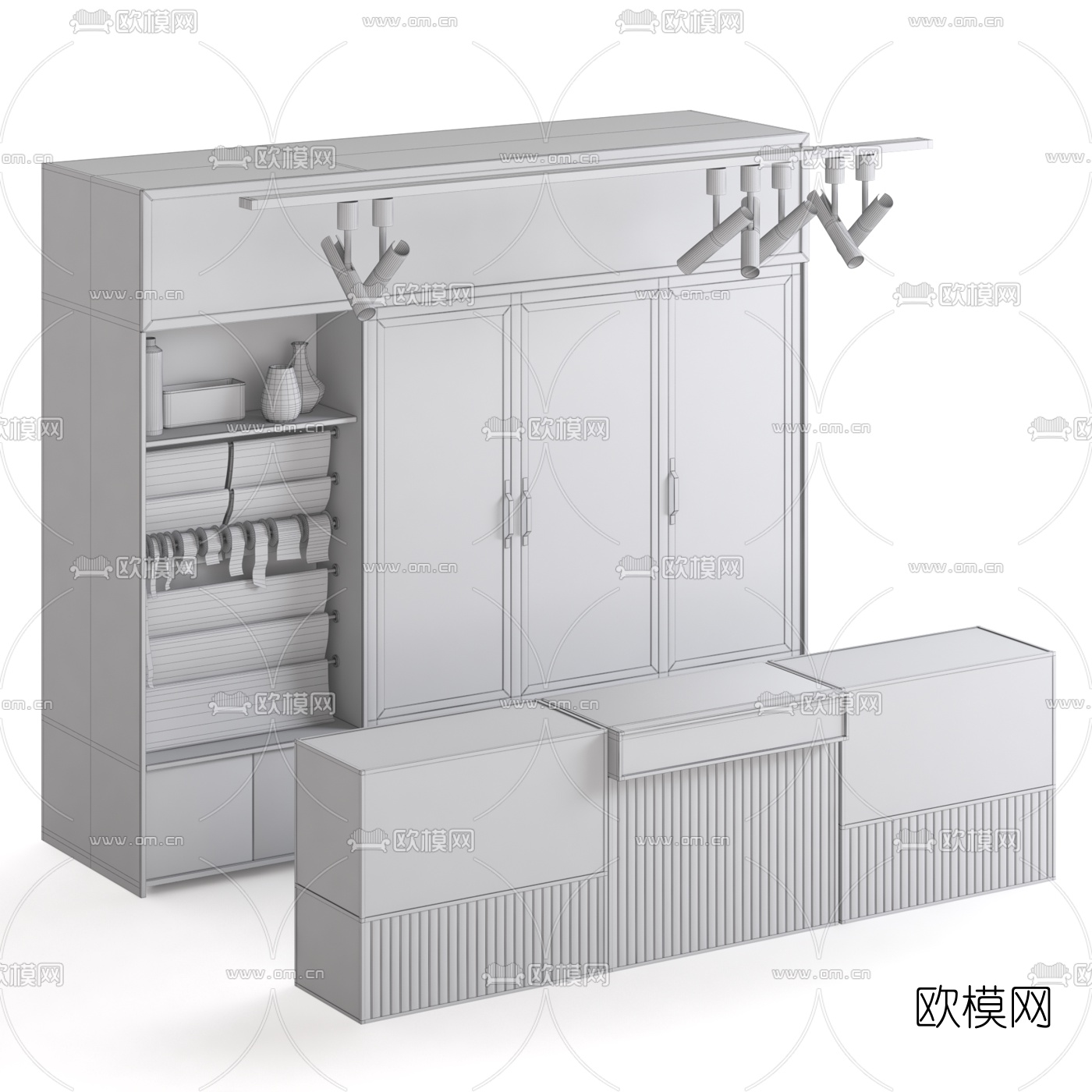 现代花店展示柜3d模型
