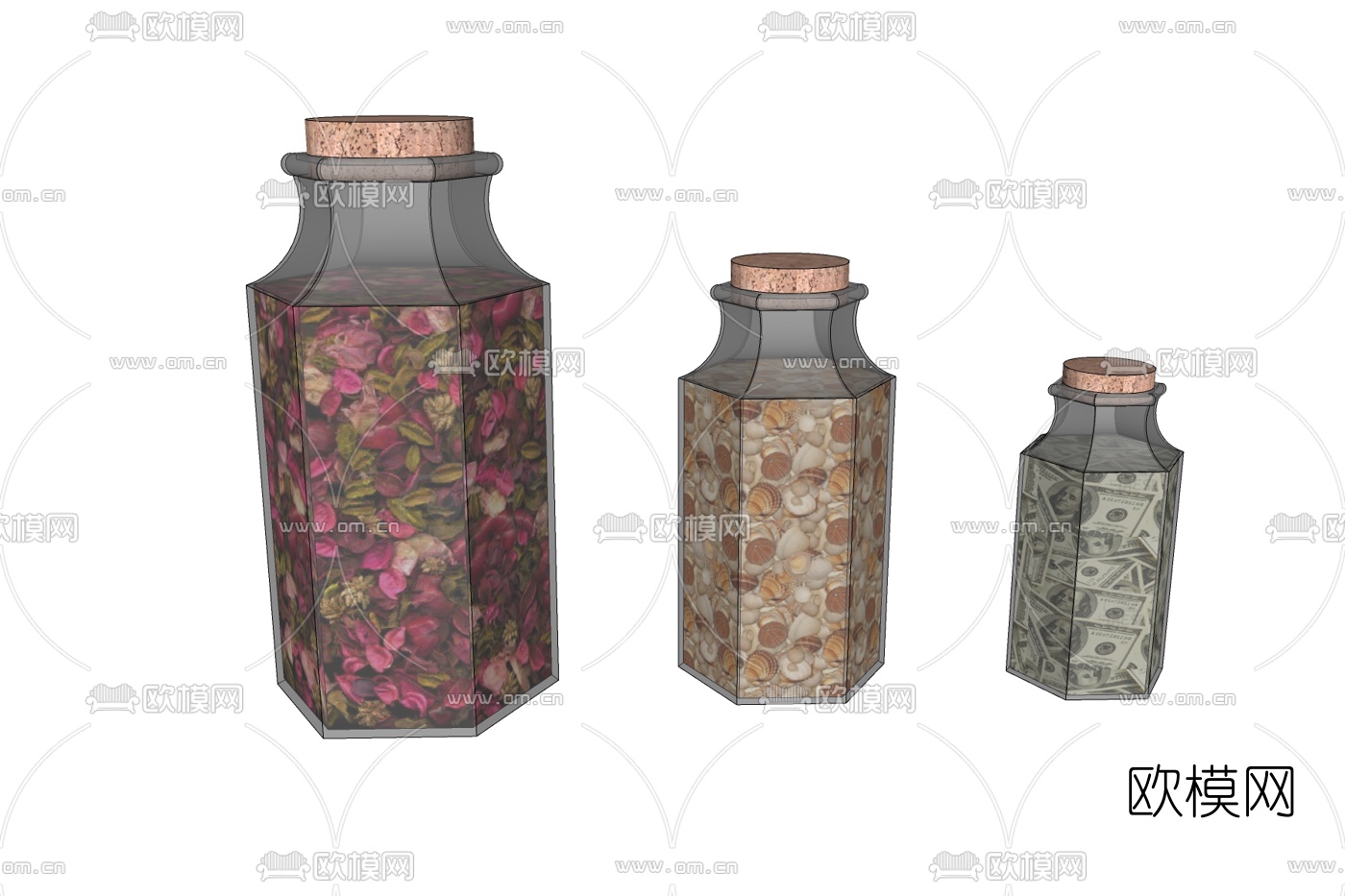 现代玻璃罐子免费su模型下载