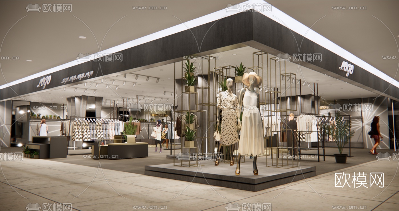 现代女装专卖店su模型