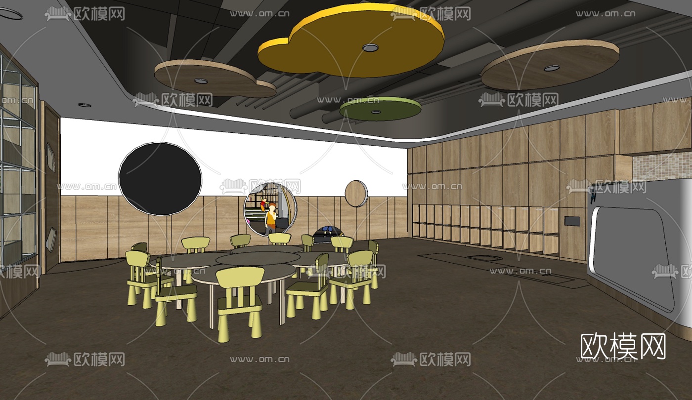 现代早教儿童培训中心su模型下载（渲染图7）