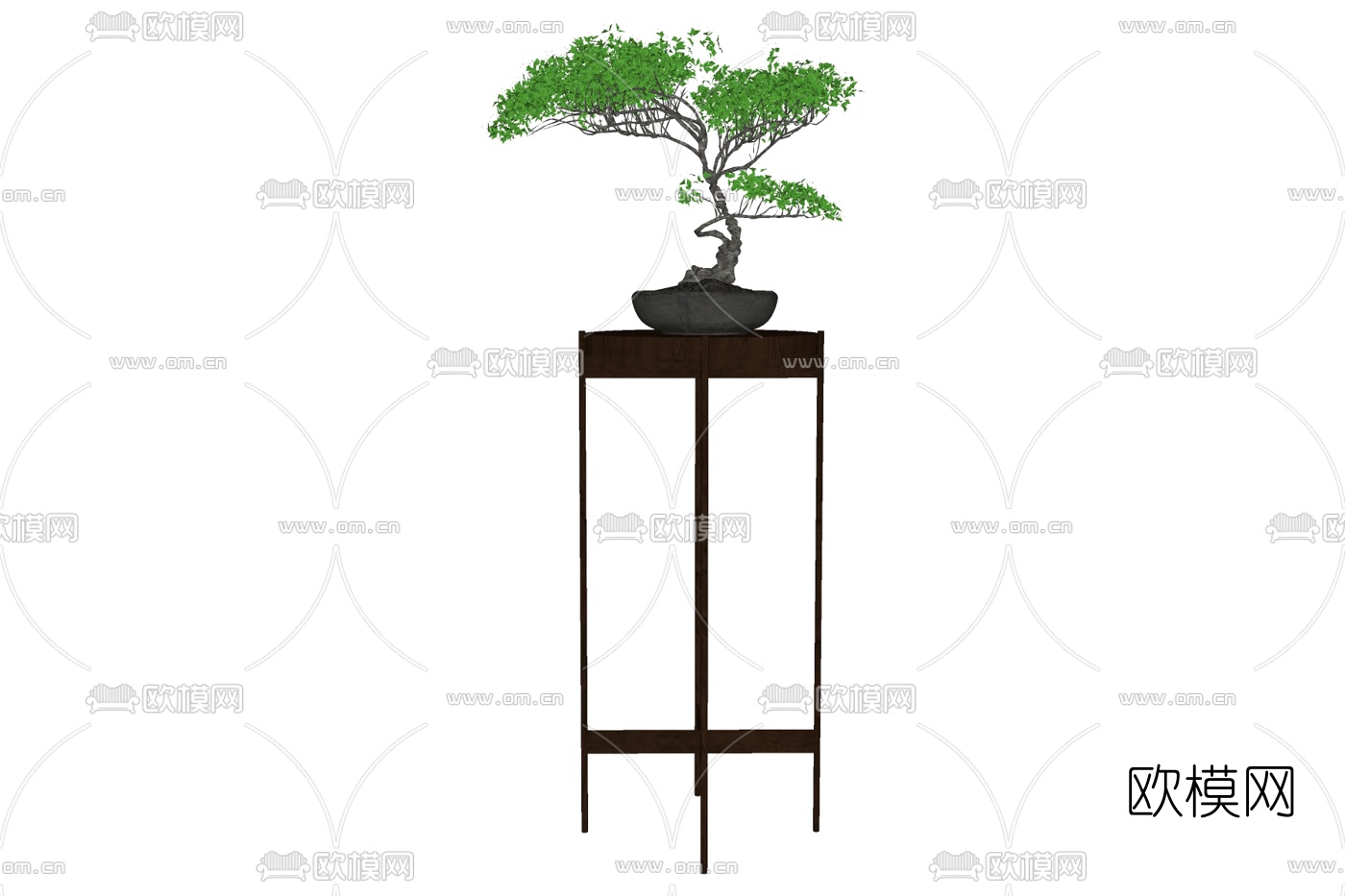 现代绿植盆栽免费su模型下载