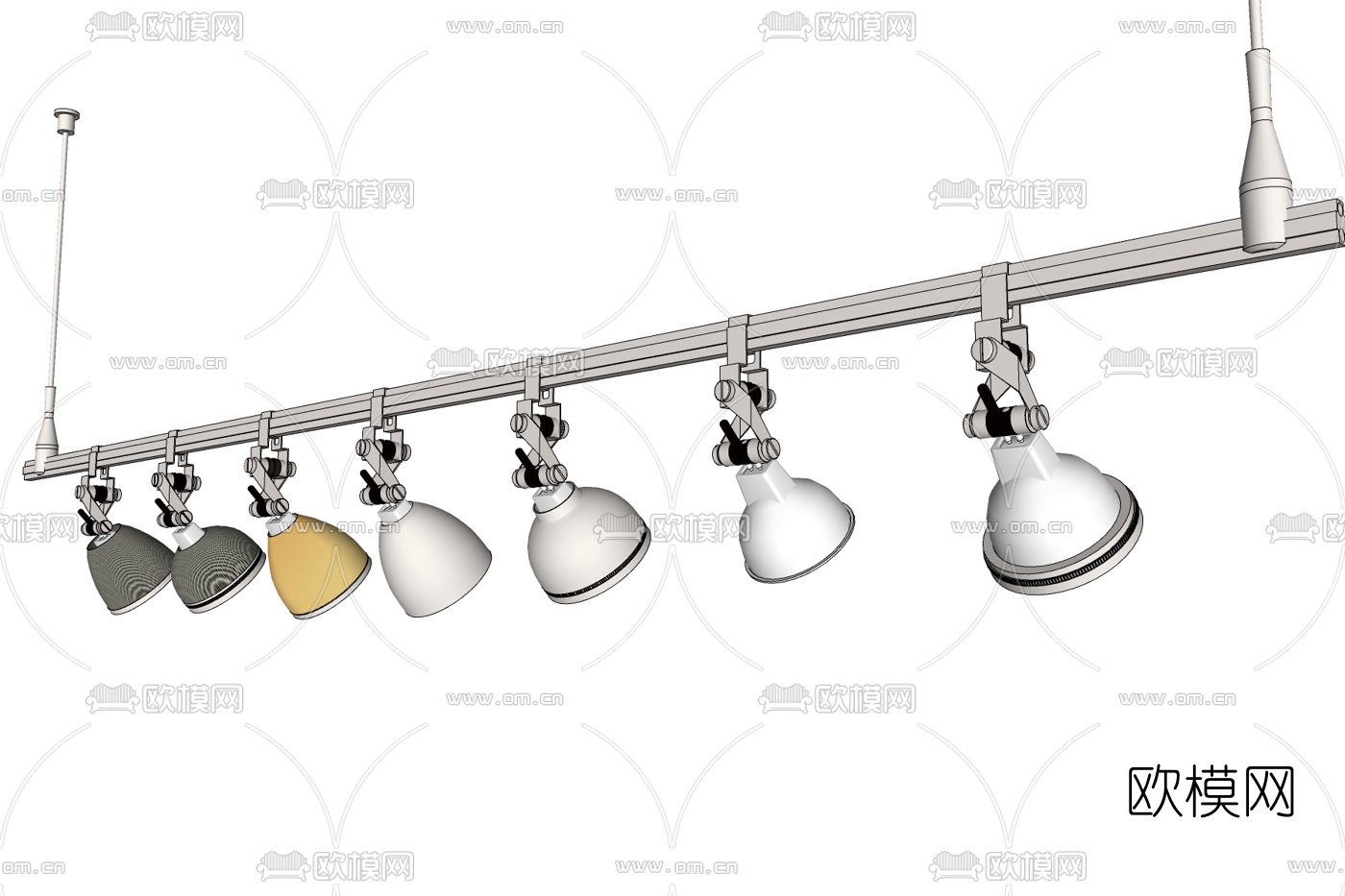 现代金属射灯免费su模型下载