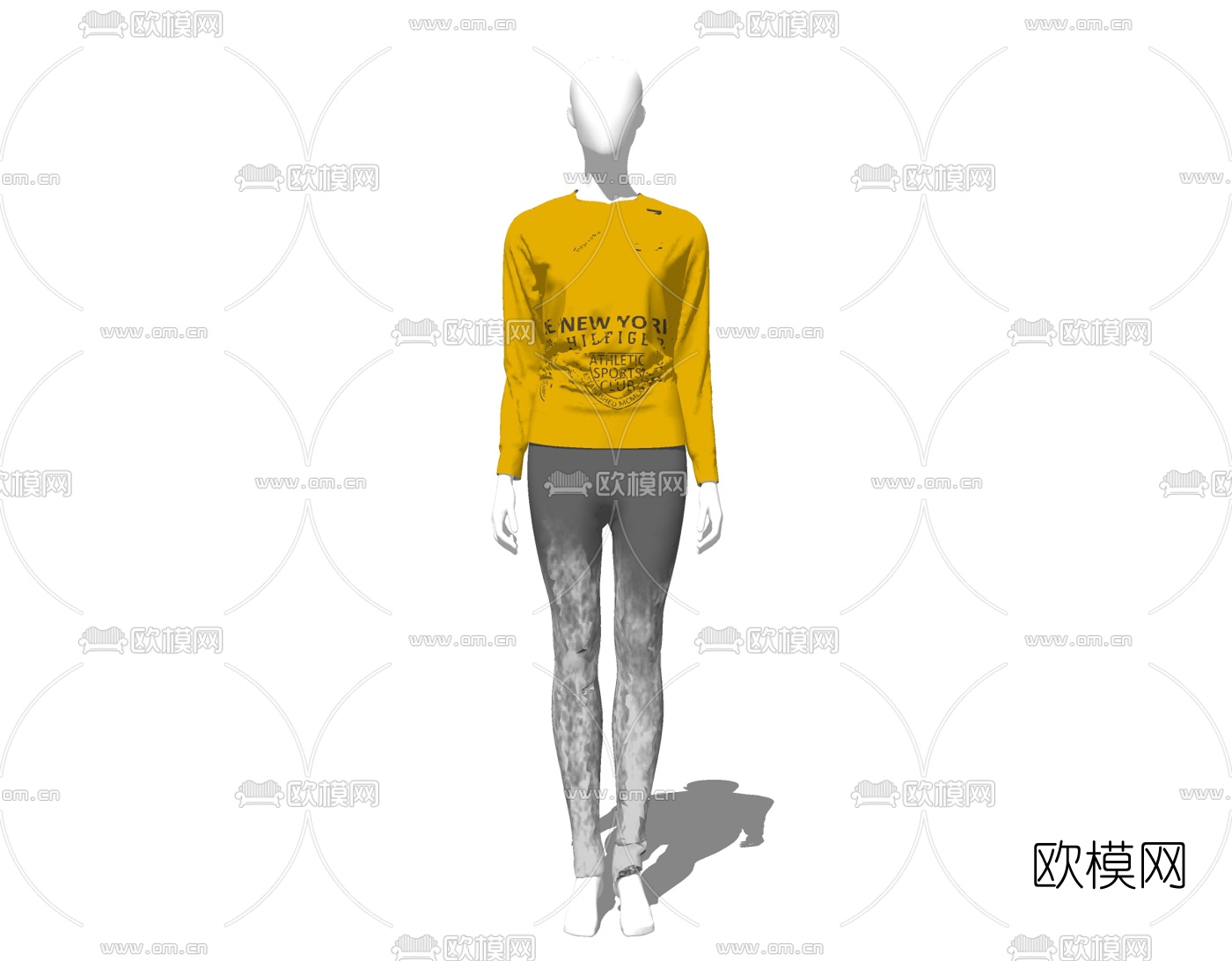 现代服装模特免费su模型