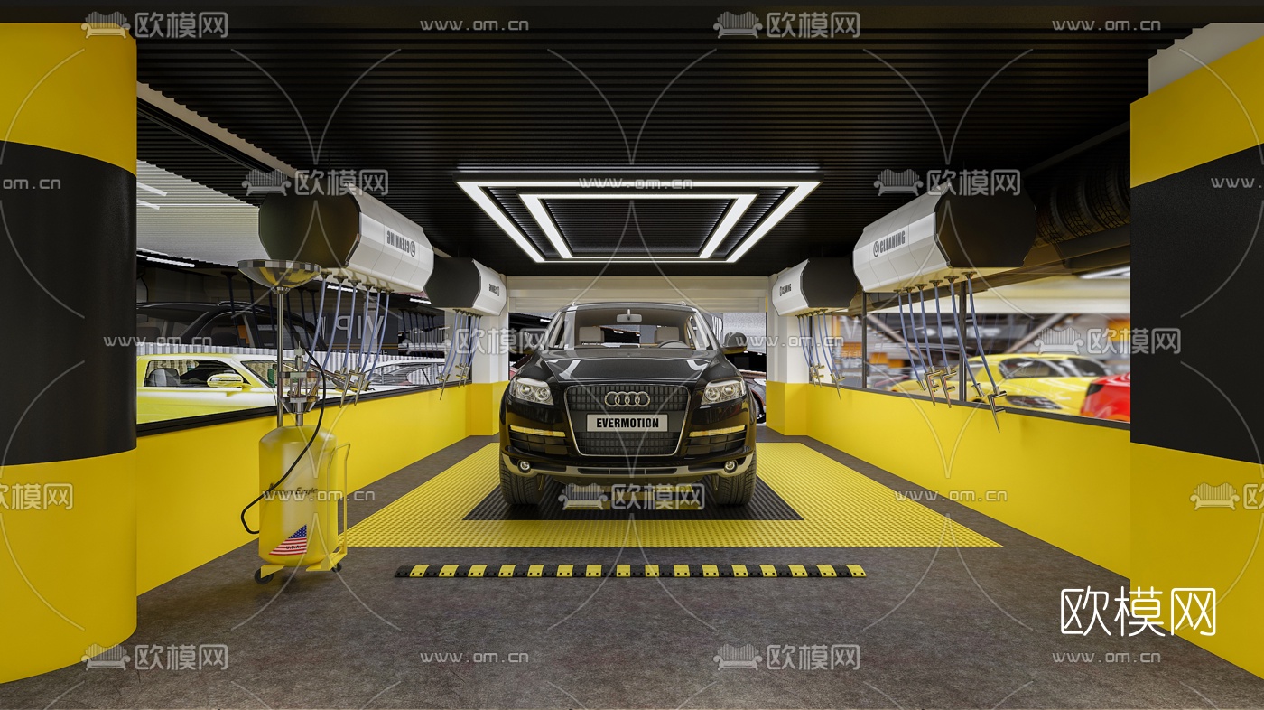 现代汽车美容店3d模型