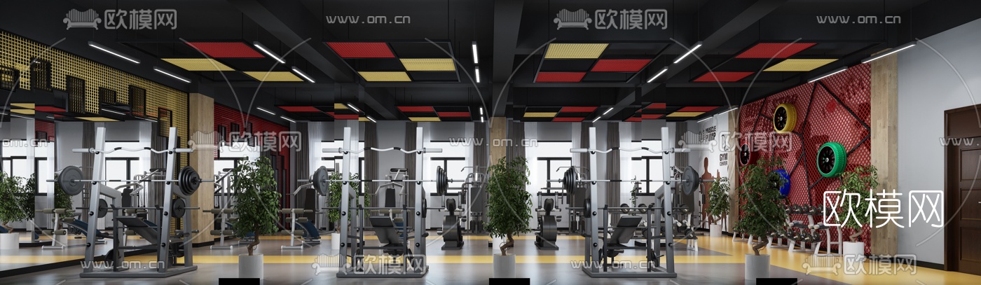 现代健身房3d模型下载（渲染图4）