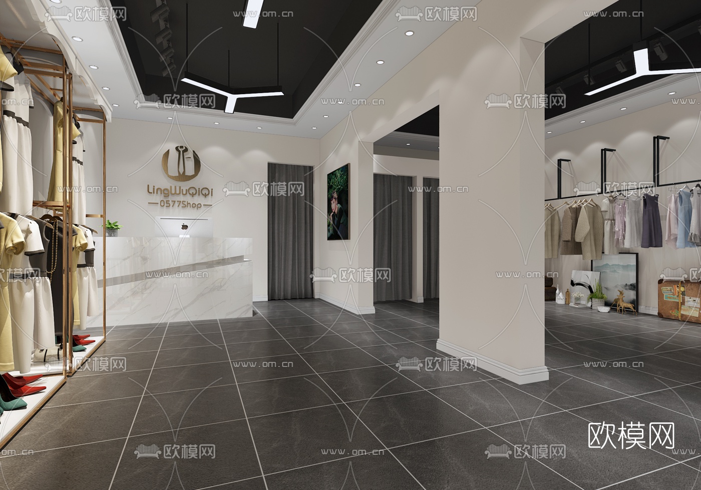 现代服装店免费3d模型
