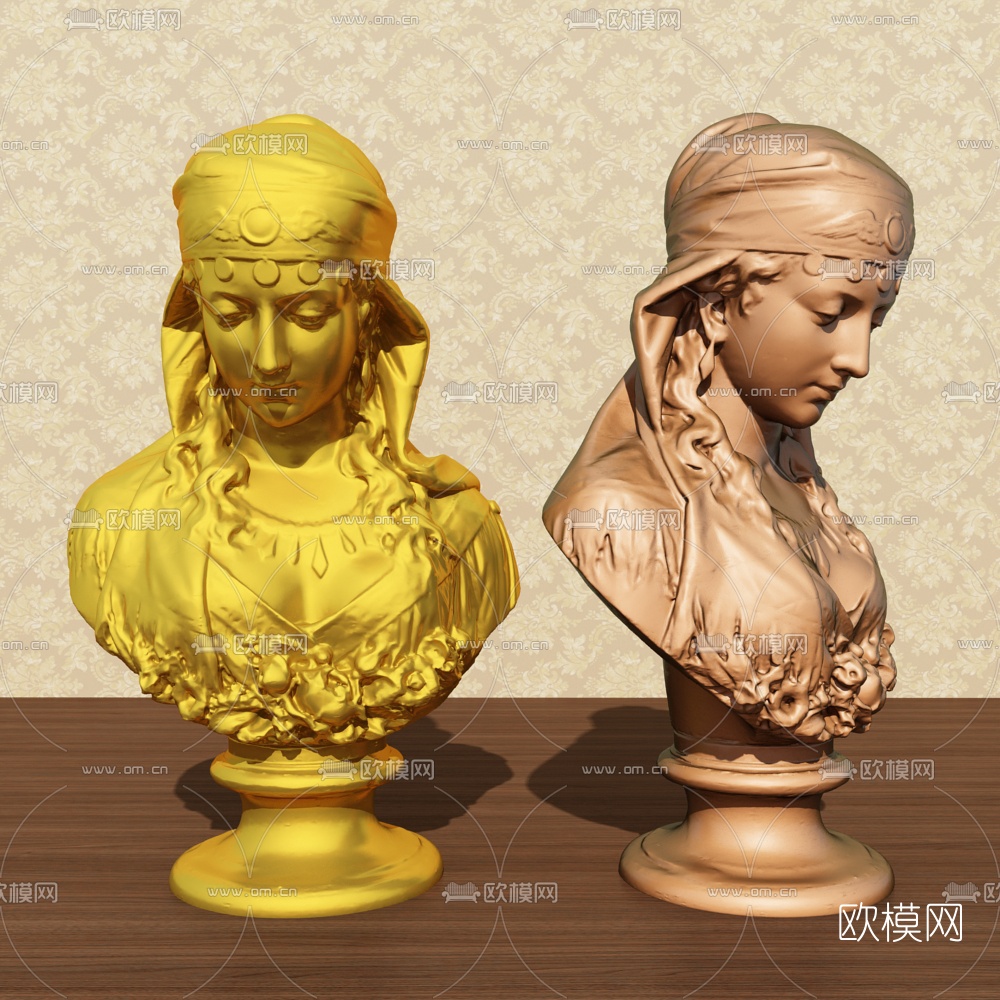 欧式吉普赛女郎雕塑3d模型
