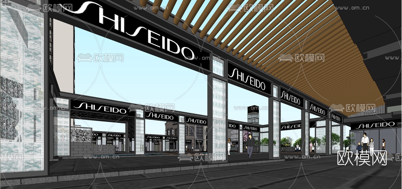 新中式商业街su模型下载（渲染图5）