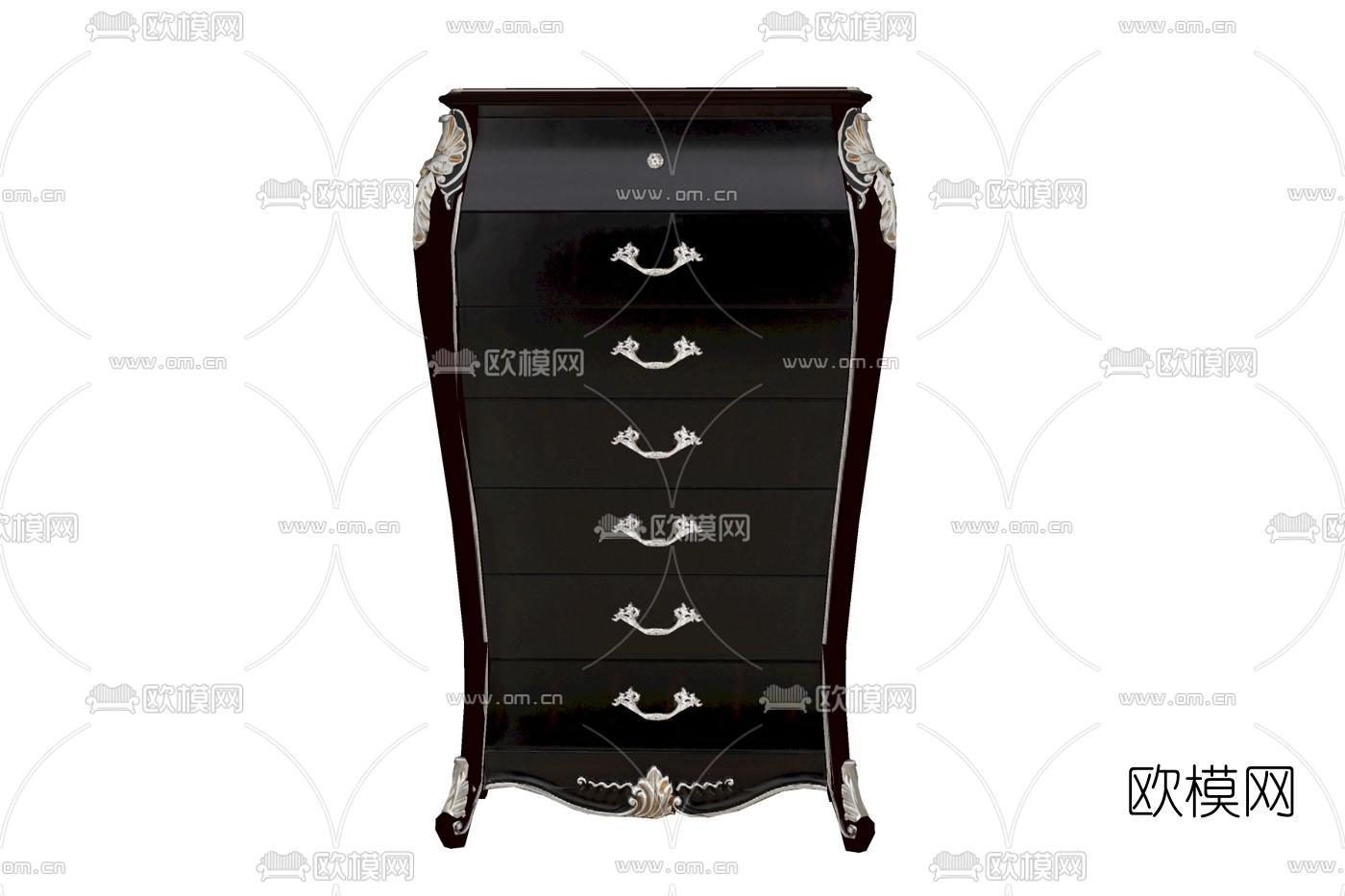 欧式实木斗柜免费su模型下载
