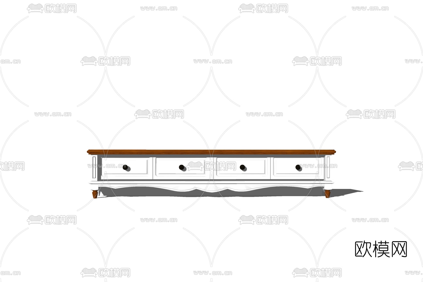 美式电视柜免费su模型下载