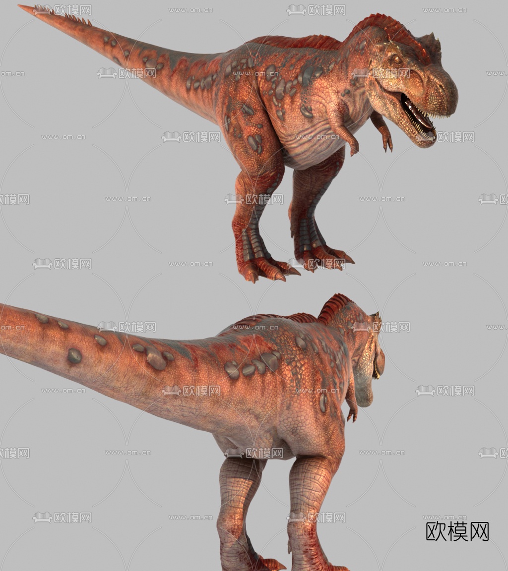 现代霸王龙 恐龙 动物侏罗纪3d模型下载（渲染图1）