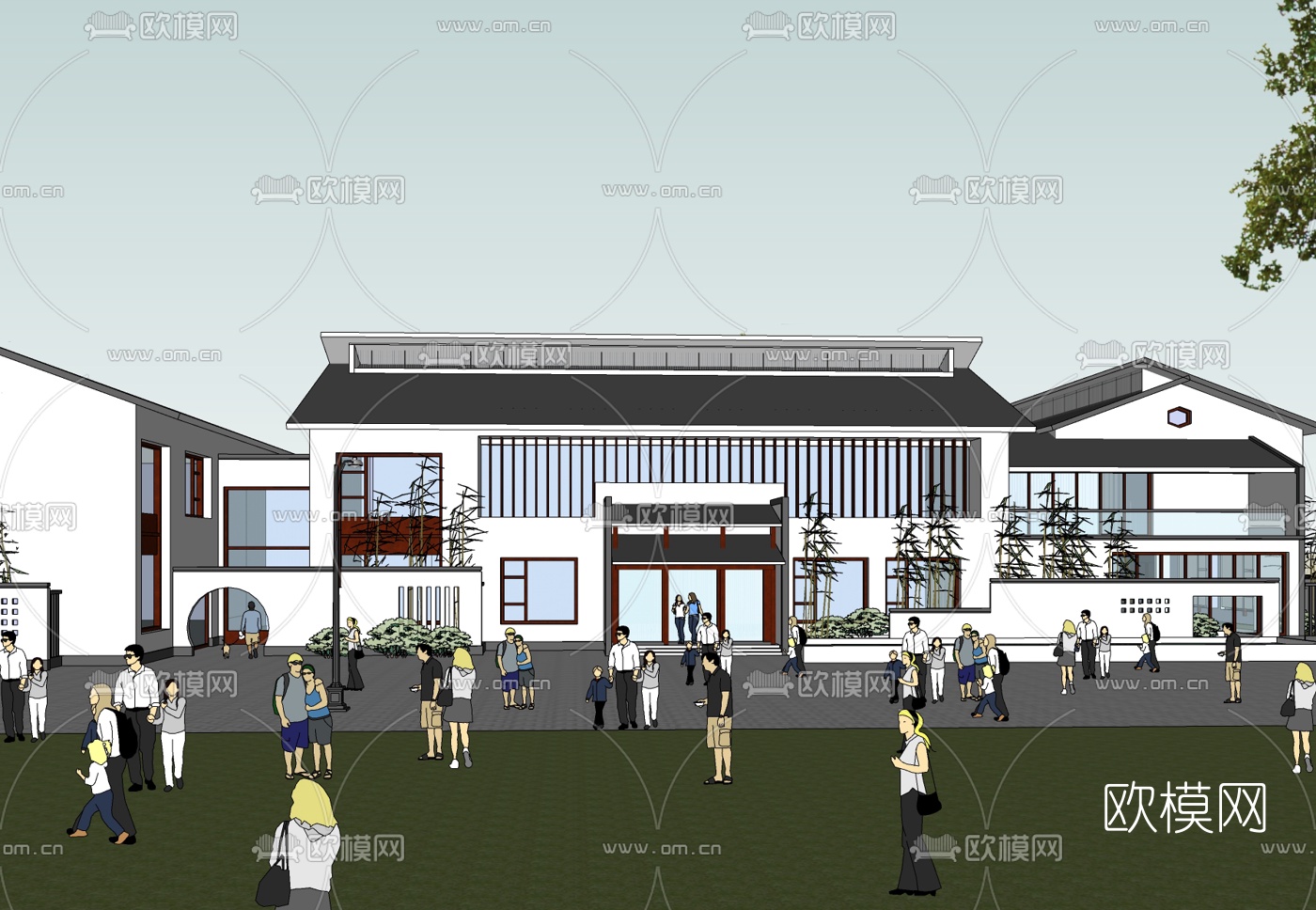 新中式酒店免费su模型下载