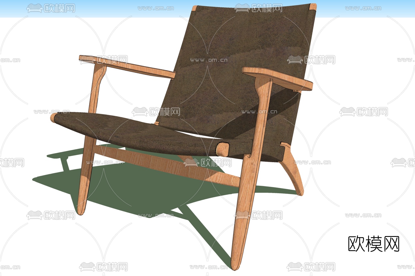 现代实木休闲椅免费su模型下载