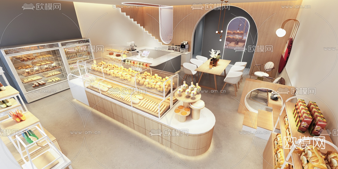 北欧简约烘焙店3d模型