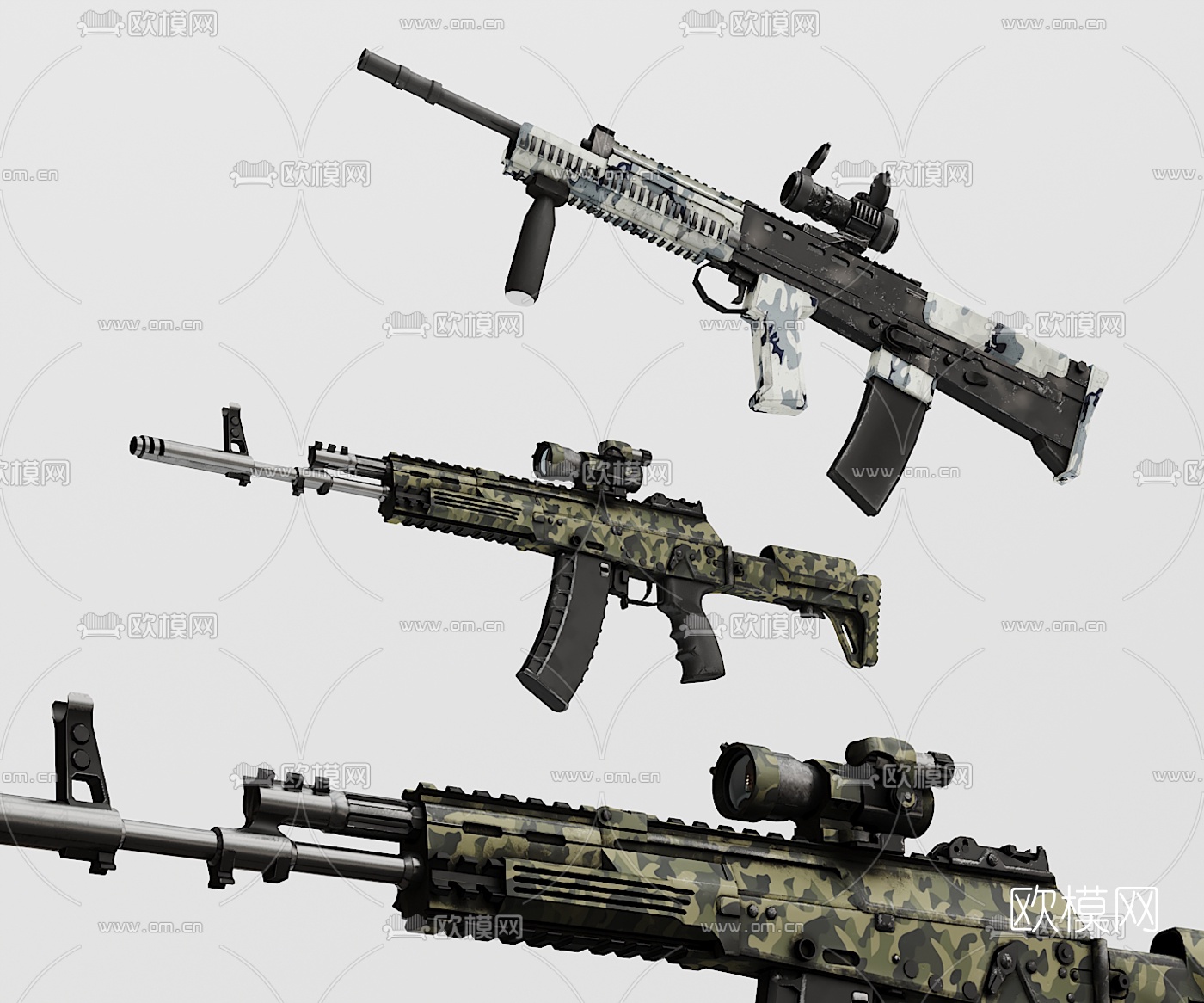 现代步枪3d模型下载