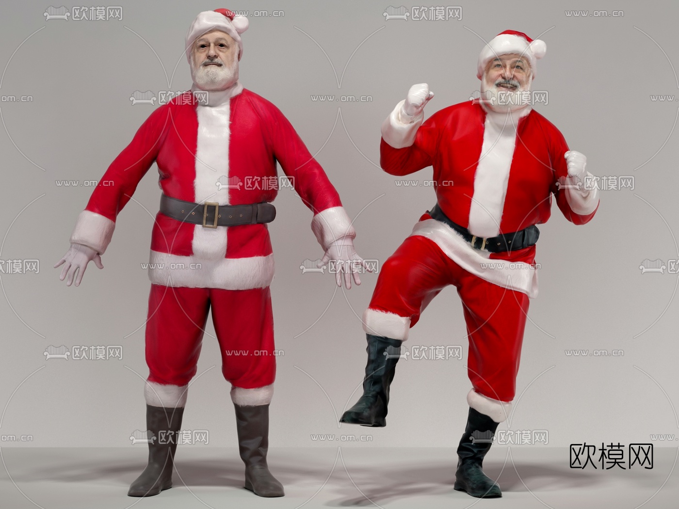 现代站姿圣诞老人3d模型下载