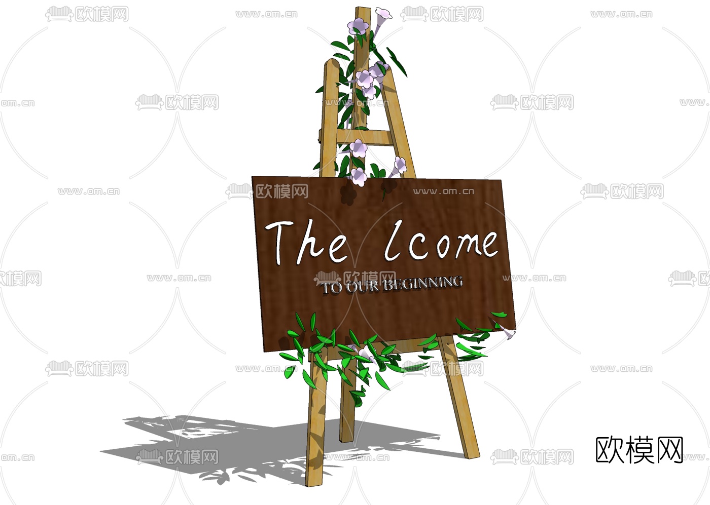 现代广告牌免费su模型下载