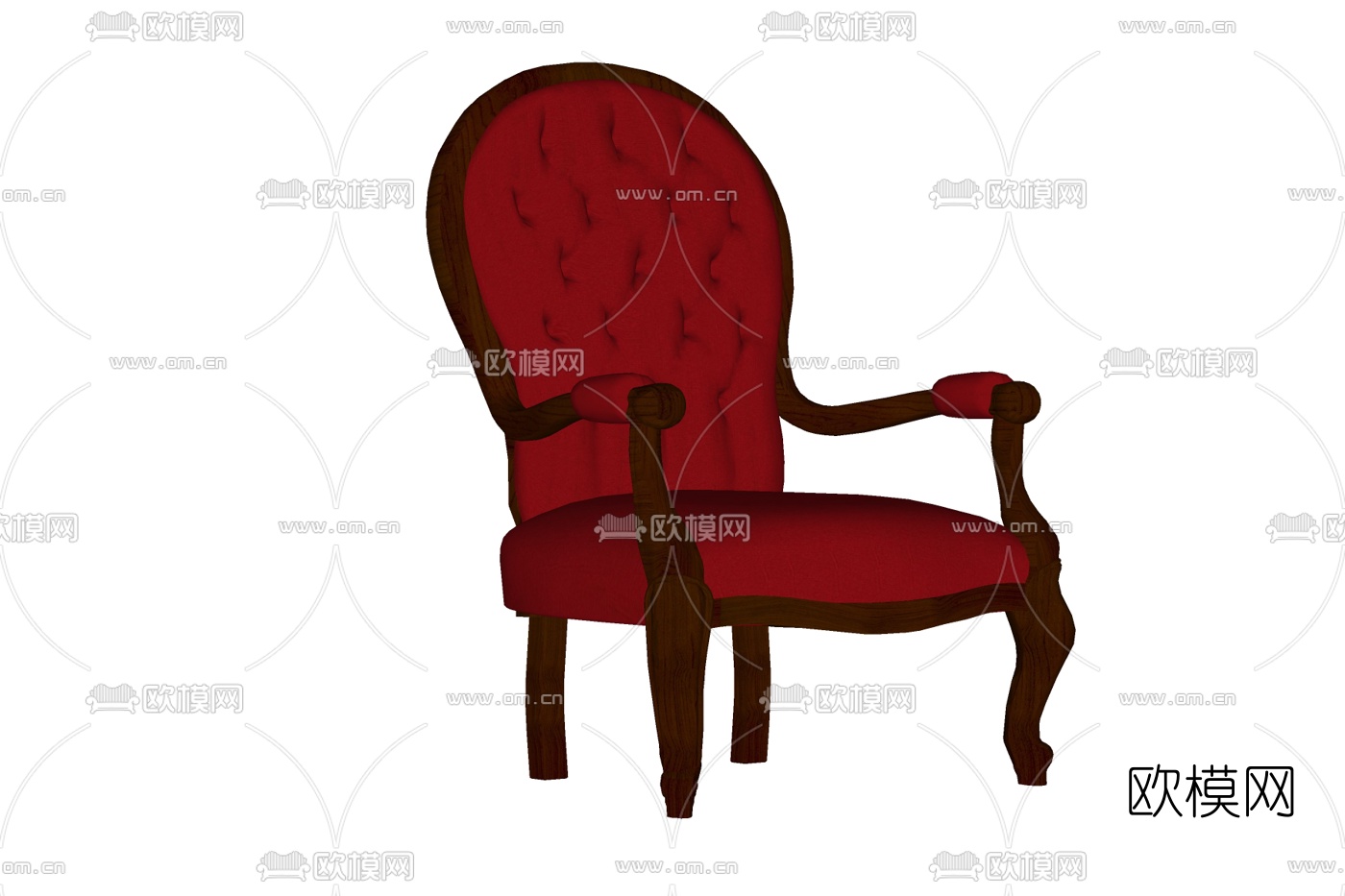 欧式高背休闲椅免费su模型下载