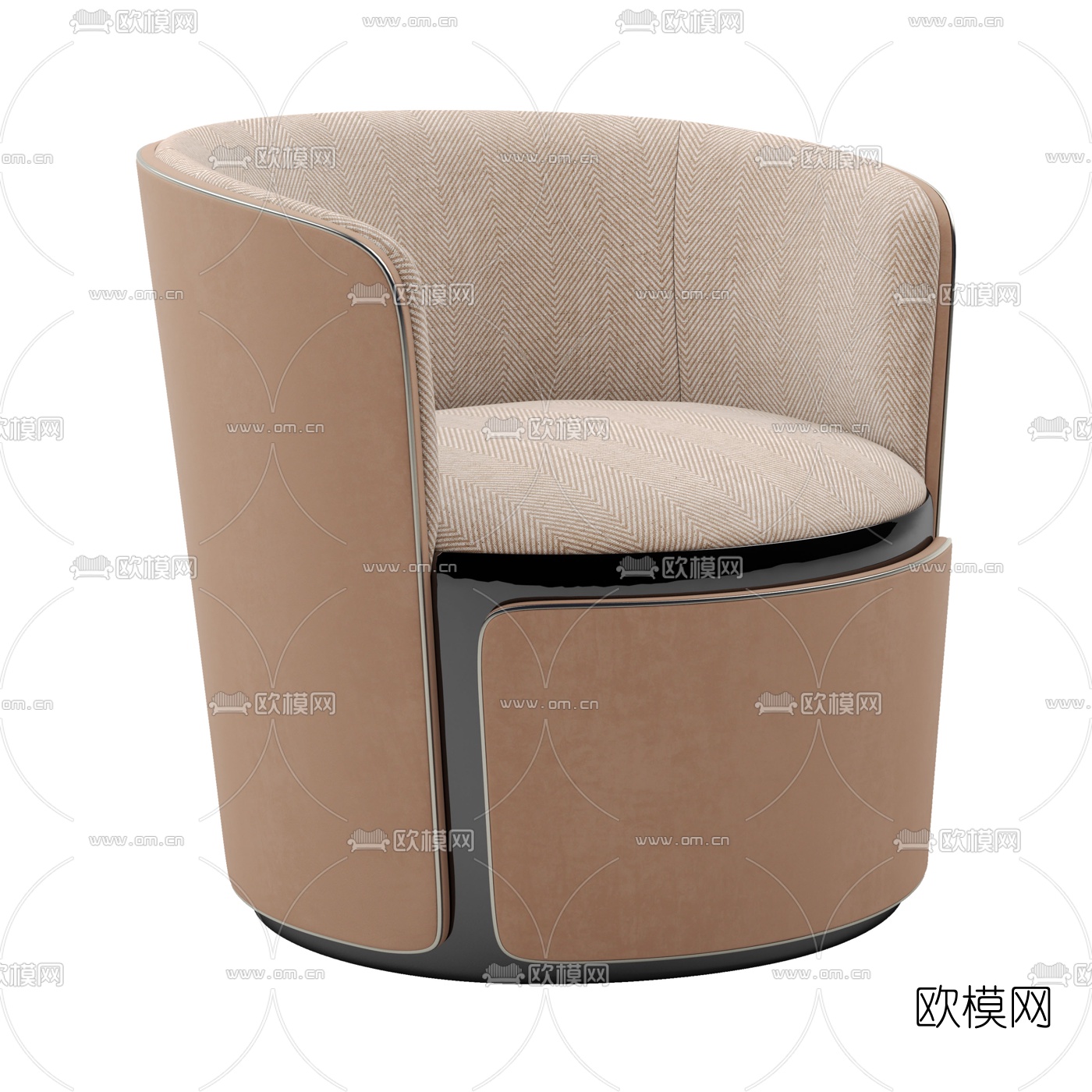 现代布艺休闲沙发3d模型下载（渲染图1）