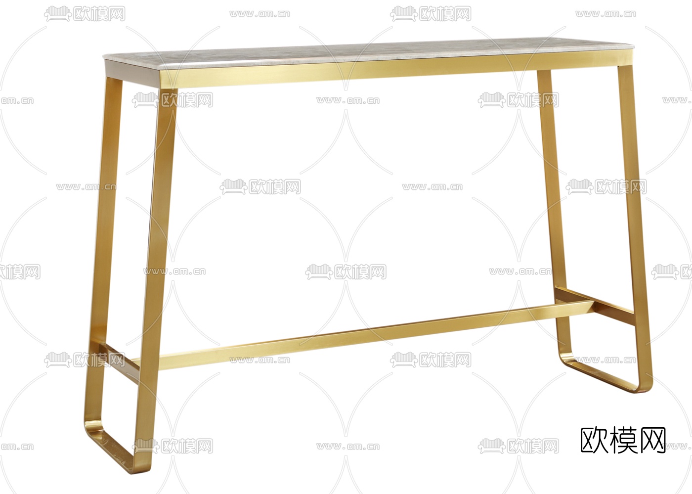 现代金属端景条案3d模型下载