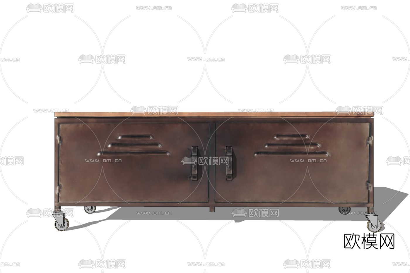现代实木餐边柜免费su模型下载