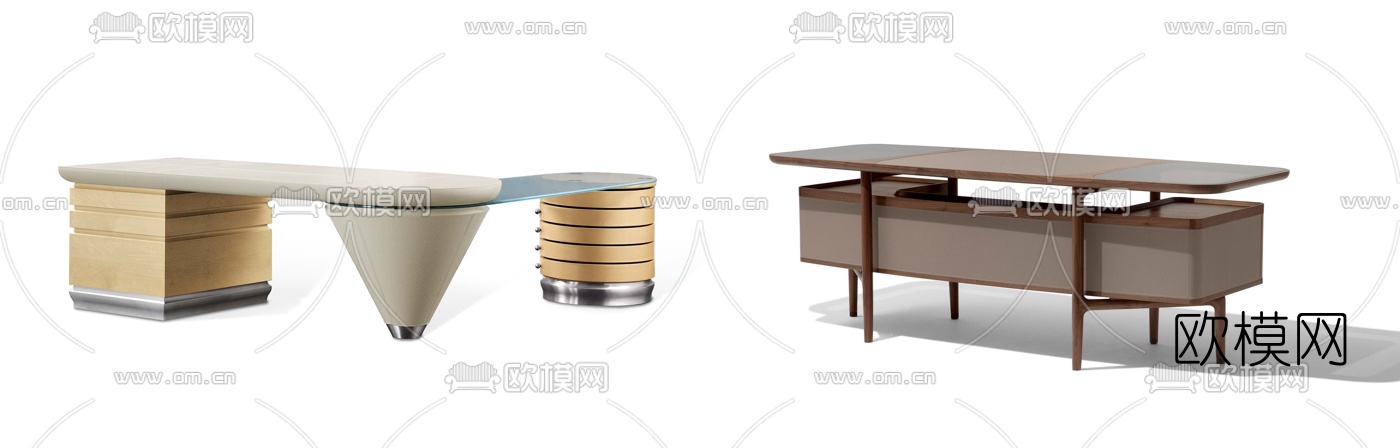 现代办公桌班台3d模型