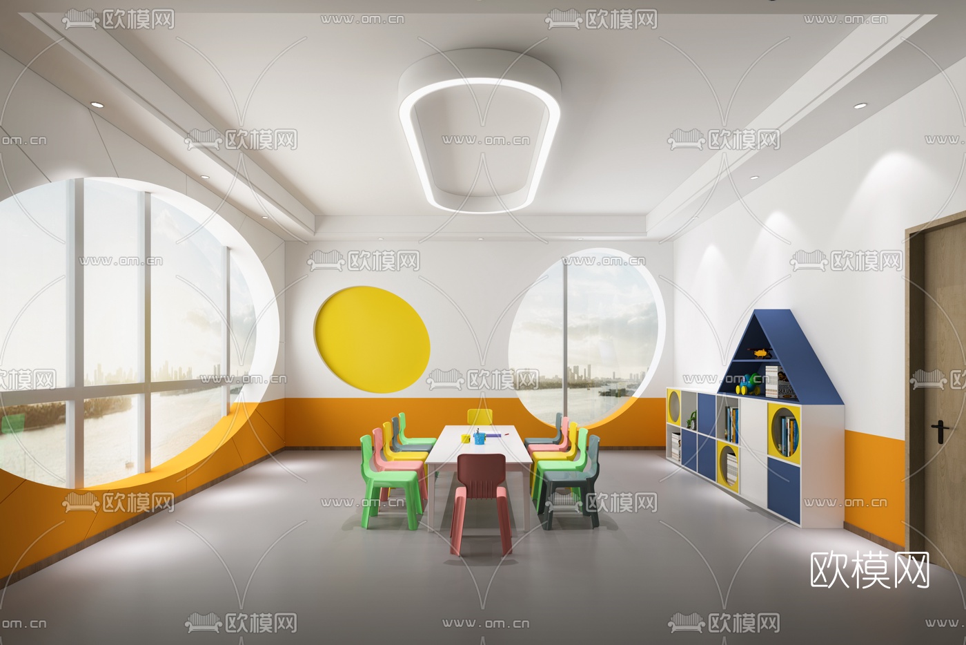 现代幼儿园儿童教室3d模型